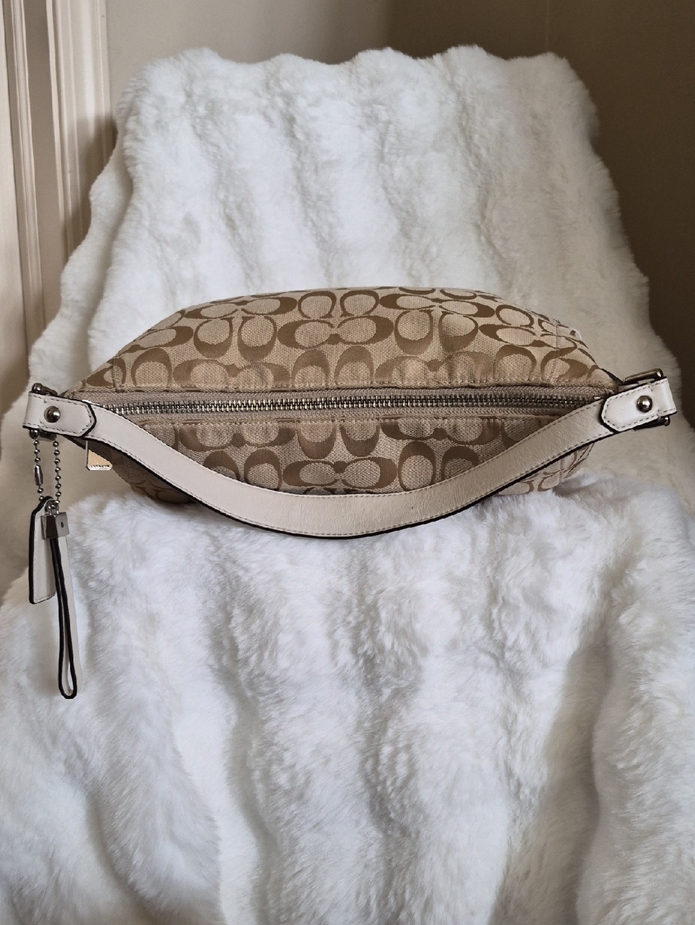 Coach Charlie Signature Canvas Python Embossed Leather Hobo Bag F32081 - Picture 9 of 16